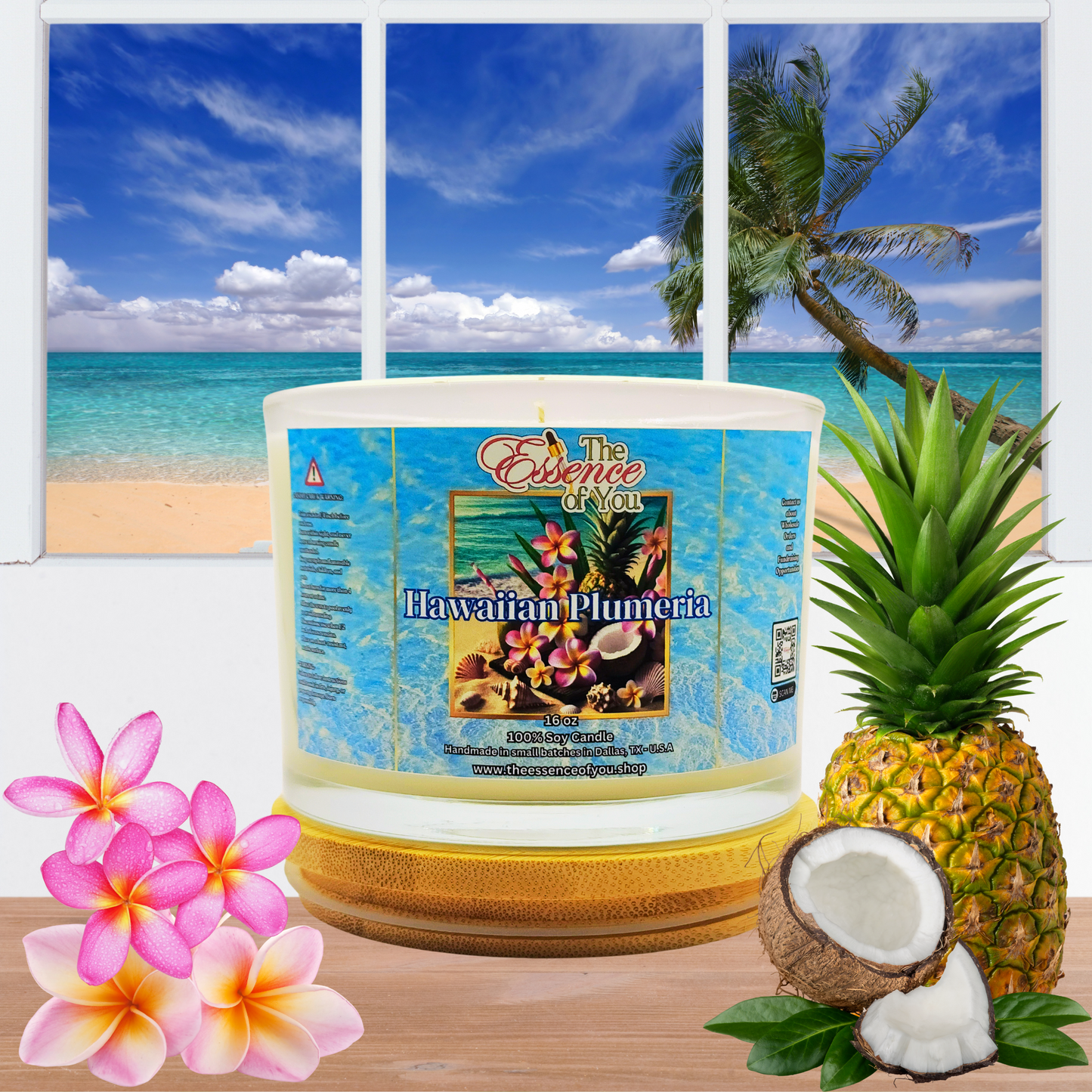 HAWAIIAN PLUMERIA 100% SOY CANDLE